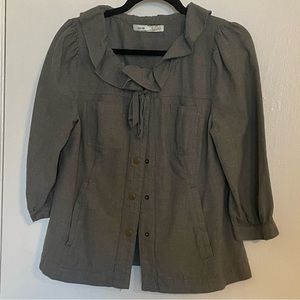NEW Grey Ruffled Light-Weight Jacket NEVER WORN